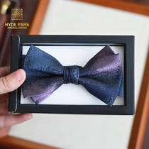 Hyde Park original blue purple illusion wedding fashion British groom groom best man gift box wedding men bow tie