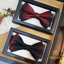 Hyde Park Knight Rose original black red jacquard groom best man wedding bow tie