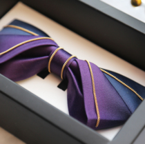 Hyde Park Bow Tie Male Wedding Wedding Groom Best Man Host MC Metal Purple Blue Gradient Collar