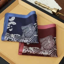 Hyde Park Spring Tibetan blue wine red British silk wedding suit chest scarf square scarf mens pocket towel