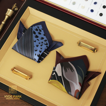 Hyde Park Feather original wine red blue wedding British silk square scarf chest scarf mens suit pocket towel