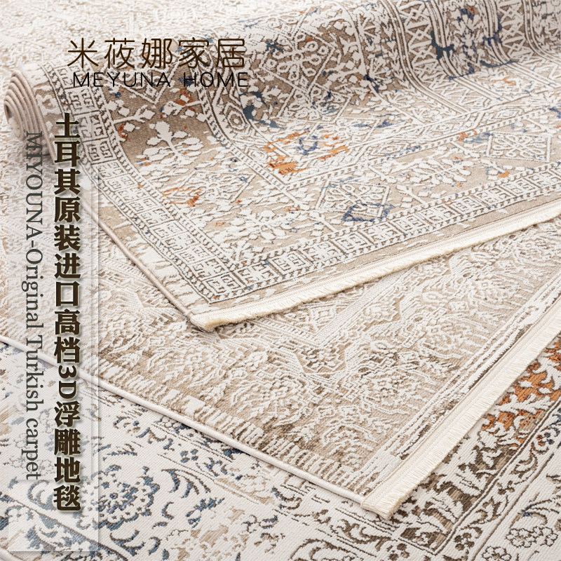 Turkey imported premium plain carpet Italian Nordic light luxury American minimalist living room bedroom sofa bed side blanket