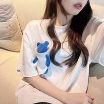 South Korea Boomer ADER Pocket Small Bear male and female identical short sleeve design Loose Half Sleeve Casual Lovers T-Shirts