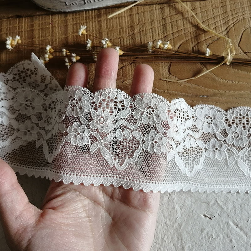 Soft elastic lace lace accessories Black white Lolita handmade diy elastic fabric clothes collar material