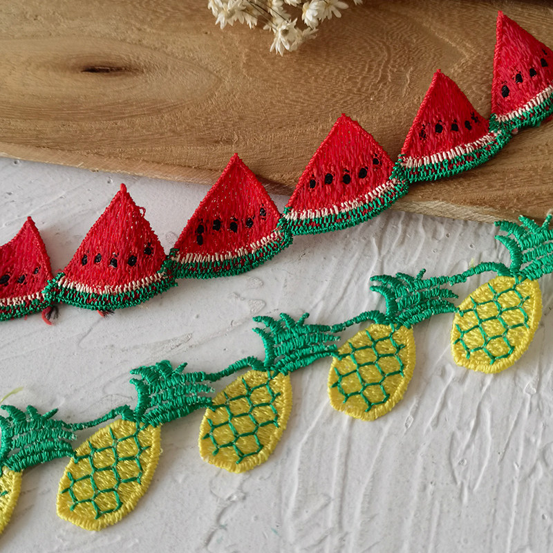 Colour cute watermelon pinewood lace accessories water soluble embroidered lace lace lace trim accessories handmade DIY