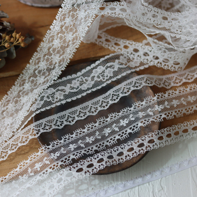 5 meters Taiwan high-quality eyelashes hollow white lace accessories ribbon doll clothing handmade diy decoration material yarn
