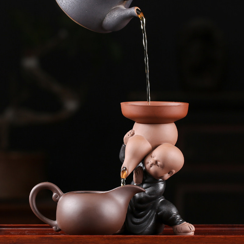 Creative Kung Fu Small Monk Tea Drain Purple Sand Tea Spotting Piece Sloth Tea Filter Home Tea Table Tea Accessories