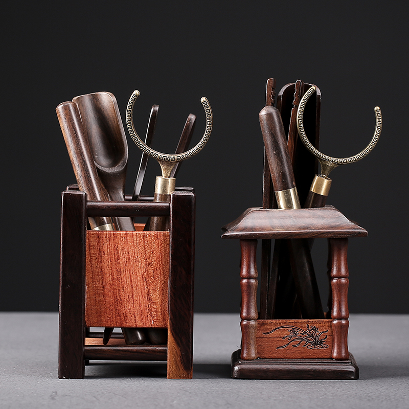 Famous High-end Black Sandalwood Tea Road Six Gentlemen Suit Creative Home Solid Wood Containing Silo Fu Tea Accessories