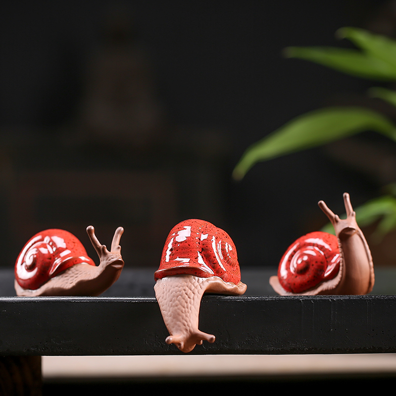 Creative snail tea pet purple sand cute small animal tea play boutique tea tray tea set accessories gardening micro landscape ornaments
