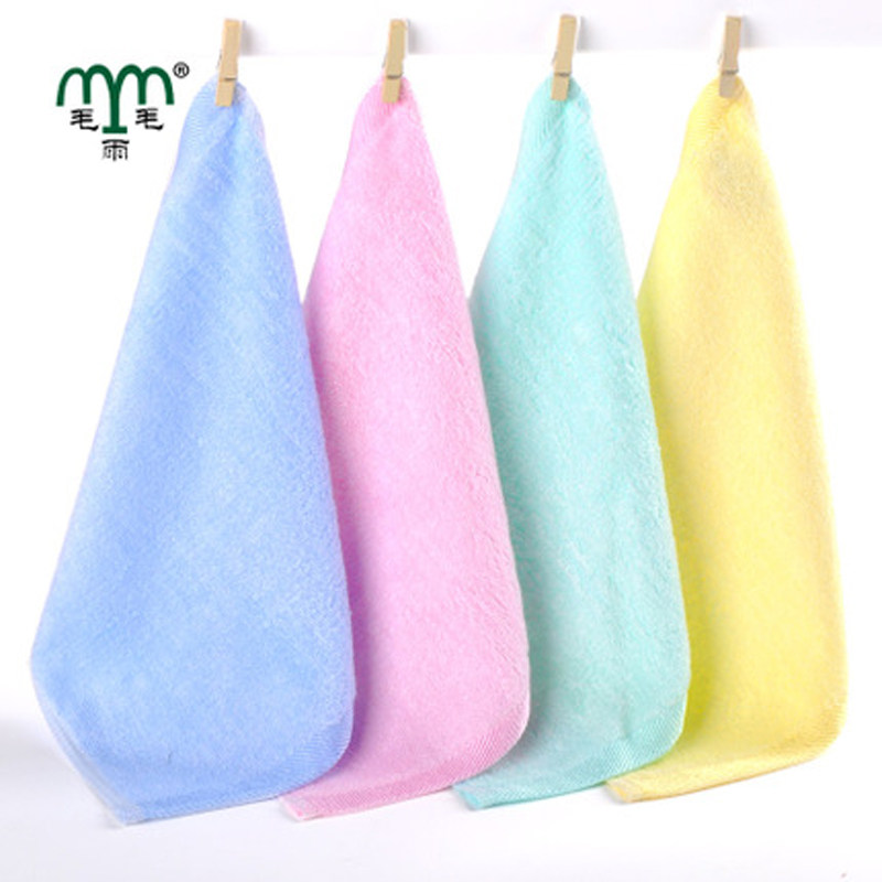 Drizzle children's small towel bamboo fiber square towel wash face home cotton soft water absorption does not drop the hair baby face towel