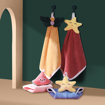Handtowel hanging cute super absorbent towel home kitchen toilet cartoon Korean handkerchief children hand towel