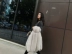 Áo khoác lông chống mùa nữ dài hở vai giả lông cáo dài phần áo vest thời trang Hained 2018 mới Faux Fur