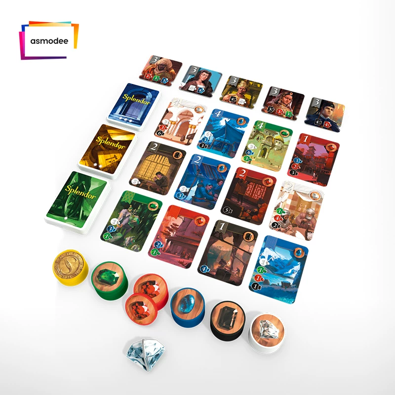 Splendor, board game, card, table mat with accessories, with gem, Pokemon