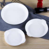 Pure white ceramic rice plate Dim sum plate plate Fruit plate Deep plate vegetable plate Round soup plate Western plate Dining utensils