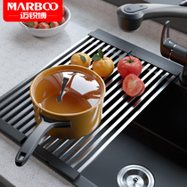 Malibo foldable kitchen sink drain rack stainless steel pool drain basket sink drain roller curtain square tube
