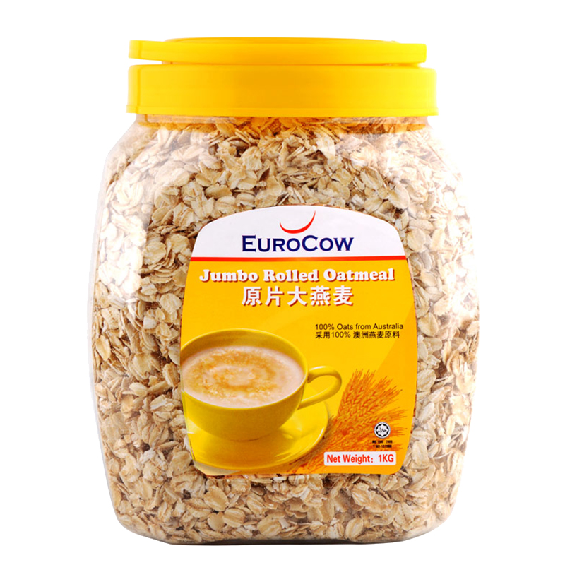 Malaysia imports Eurocow Youjia original film Big Oat Australian pure oatmeal Flakes Fitness Meal 1000g