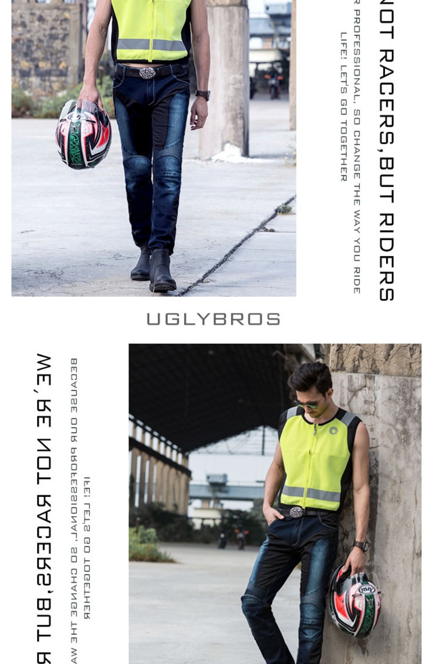 uglyBROS quần xe máy đầu máy quần jeans hiệp sĩ quần mùa hè thoáng khí chống rơi xe gắn máy - Xe máy Rider thiết bị gang tay di xe may