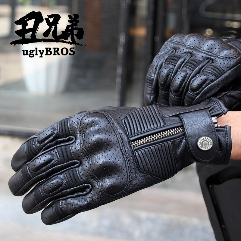 uglyBROS ugly sibling locomotive gloves anti-fall and anti-fall sun protection leather locomotive gloves male and female
