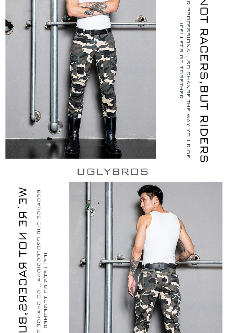 Uglybros ngụy trang quần cưỡi Harley đua đầu máy quần chống ngã xe máy quần jean nam và nữ mùa - Xe máy Rider thiết bị bao tay moto