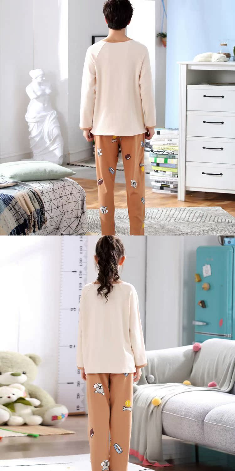 Đồ ngủ cha mẹ trẻ em mùa thu và mùa đông cotton trẻ em dễ thương phim hoạt hình gia đình mặc bông mẹ và con gái gia đình ba bộ đồ phục vụ đồ ngủ khủng long