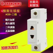 Peoples Electric modular socket 2 holes 10A AC30-10 2 two plug C45 rail type distribution box socket