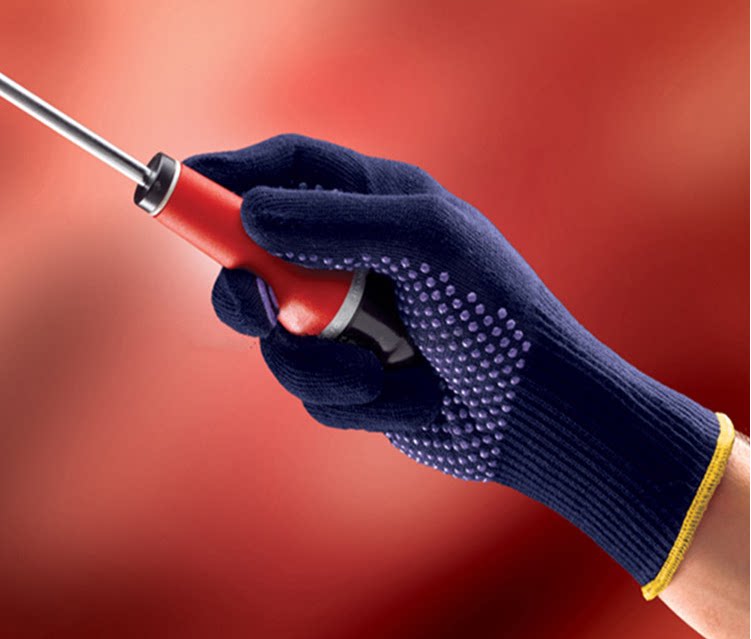 Anthor ANSELL76-501pvc points plastic glove glue point non-slip Lawless glove Two bundles