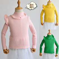 Superb elastic stitch cardiovert girl autumn winter baby hooded sweatshirt princess Fan 100 lap pure color collar sweaters women