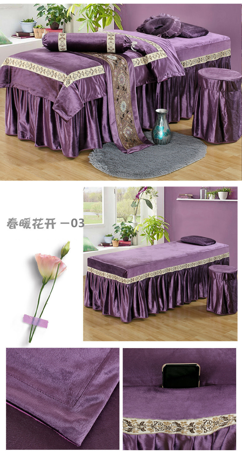 Bộ đồ giường làm đẹp bằng nhung cao cấp của Ý mang phong cách châu Âu ga trải giường spa đẹp