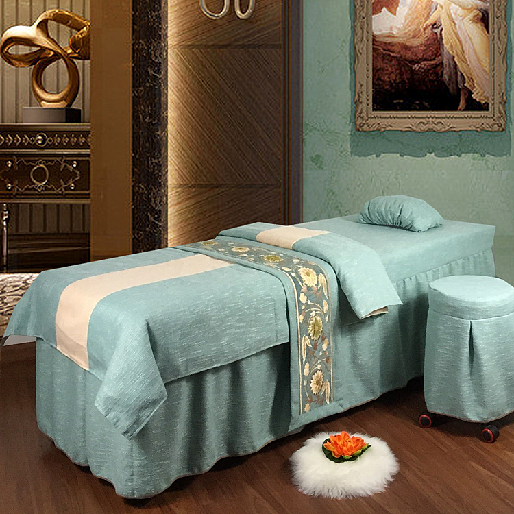 Lanh gia đình điều trị Bốn cao cấp đẹp massage bedspread bedspread bedspread tiệm đơn sắc đẹp có thể được tùy chỉnh vận chuyển - Trang bị tấm bộ ga giường spa