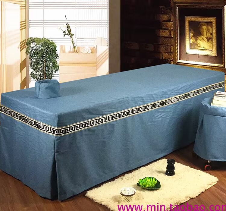 Cao cấp câu lạc bộ sức khỏe bông rắn màu giả vải denim bông đẹp bedspread giường váy giường bìa vận chuyển custom-made - Trang bị tấm khăn trải giường spa giá rẻ