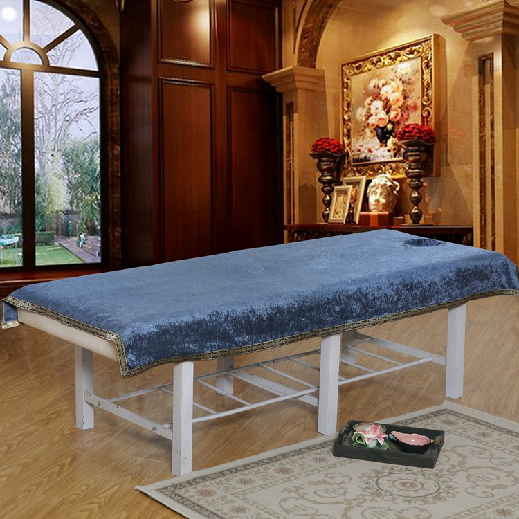 Massage thẩm mỹ viện chăm sóc sắc đẹp dành riêng lanh cao cấp dày bông chenille siêu mềm với lỗ viền thêu - Khăn trải giường