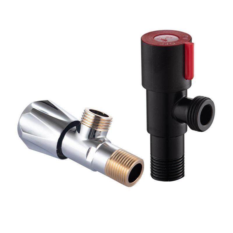 304 stainless steel triangle valve All copper hot and cold water valve switch household 4 points one in two out water heater stop valve