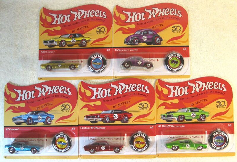 Hot Wheels Red Line Nostalgia with Badge Replica 2018 50Th Anniversary American Edition 5 Car Set K A014