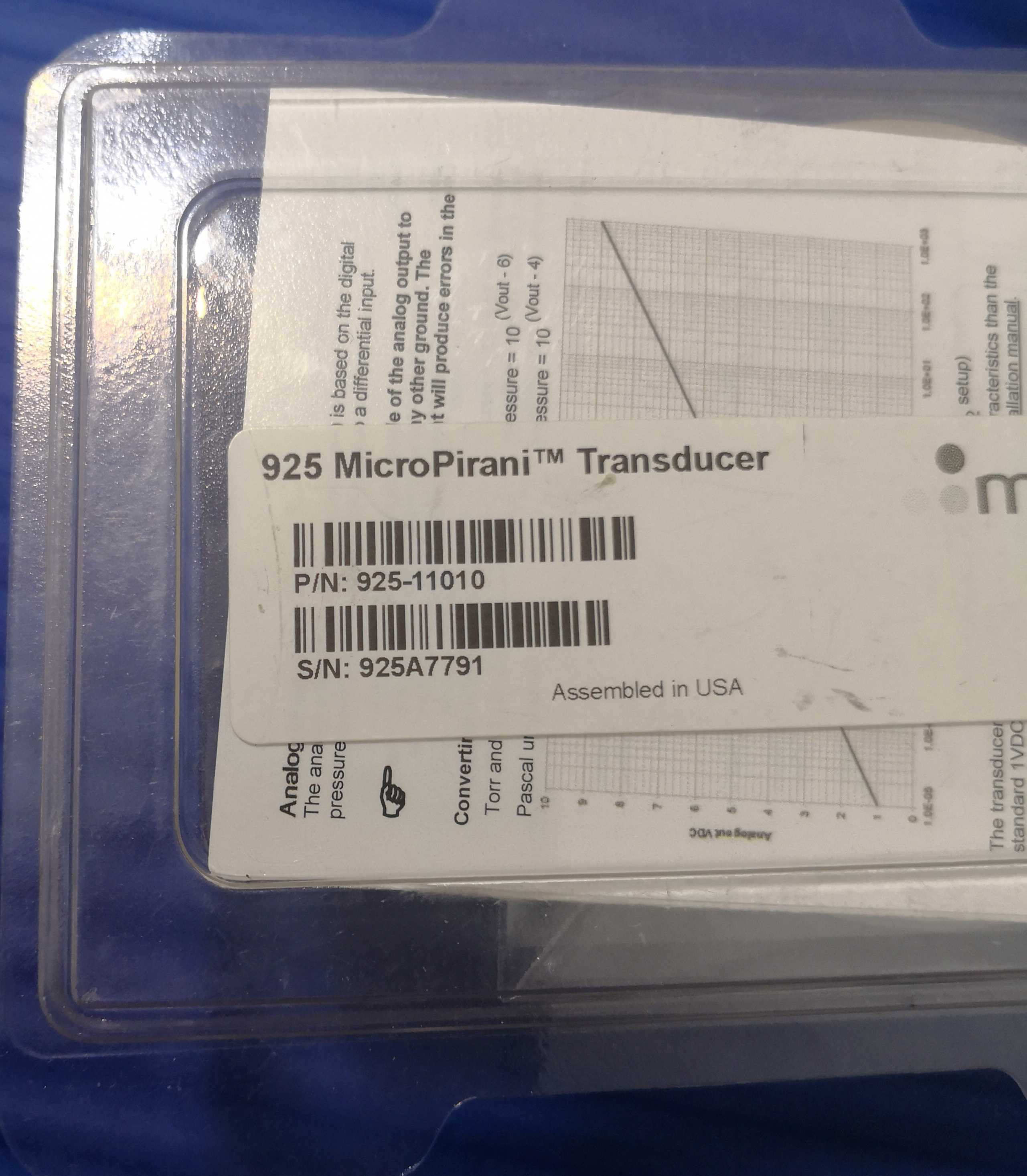 Pirani vacuum meter MKS 925-11010 spot on the spot.