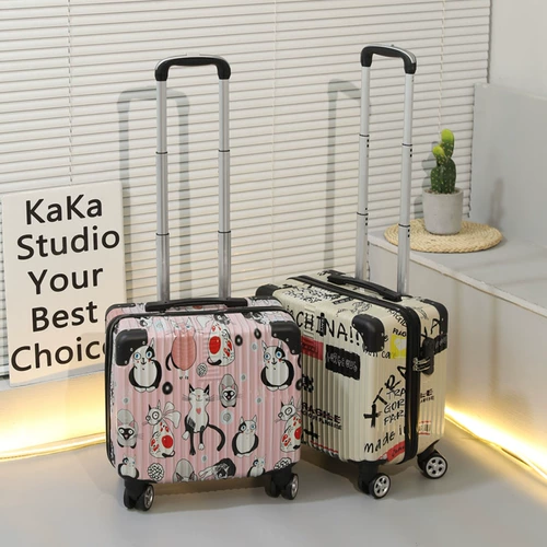 Маленький мультяшный прочный чемодан подходит для мужчин и женщин для путешествий, 18 дюймов