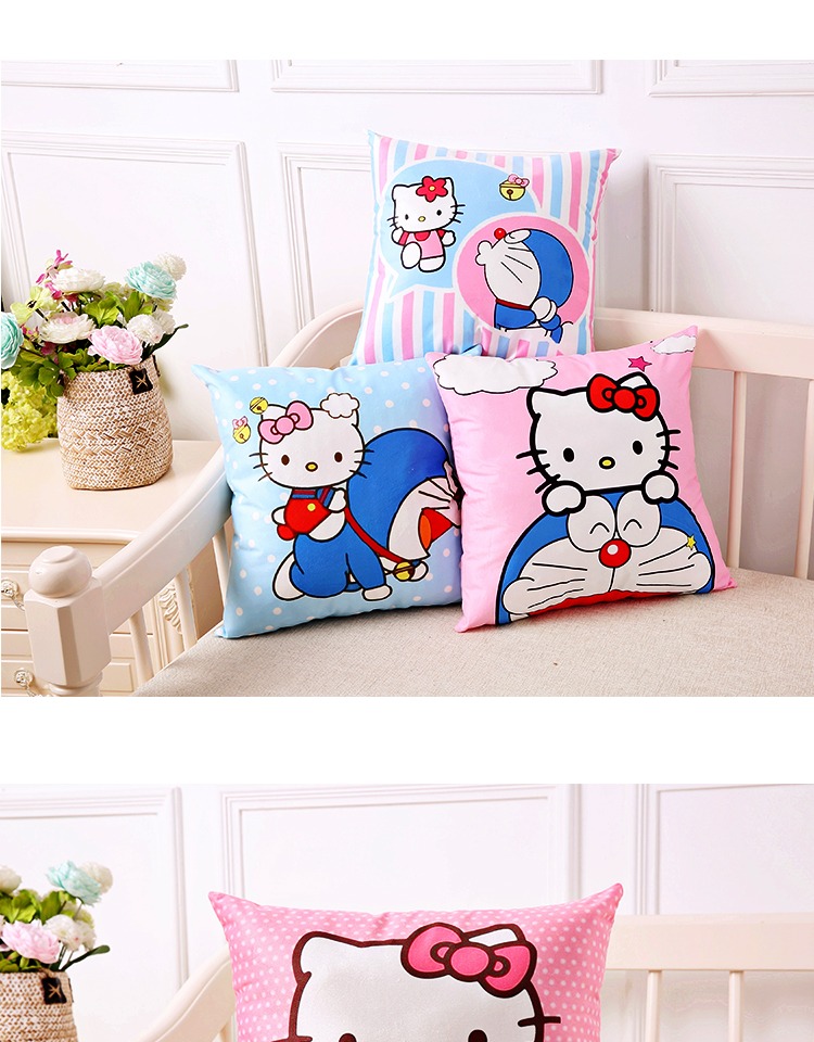 Phim hoạt hình dễ thương gối kt mèo văn phòng gối Katie xe sofa gối đệm cô gái trẻ em quà tặng gối vuông tựa lưng sofa