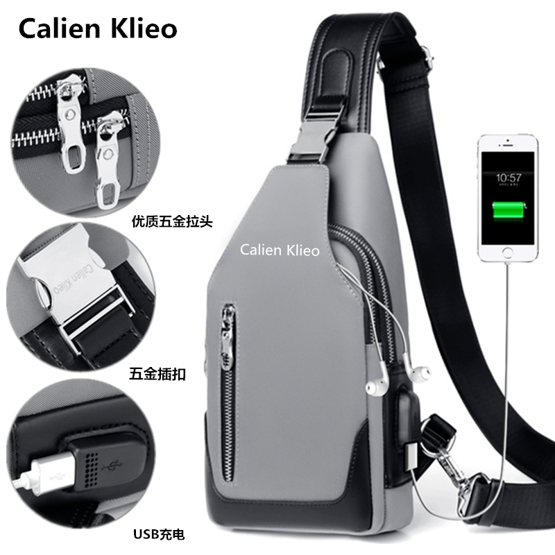 Calien Klieo Fashionable Chest Bag Men's Bag Crossbody Bag Shoulder Bag Casual Student Small Shoulder Bag Trendy