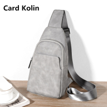 24OICK mens chest bag shoulder bag casual multifunctional shoulder bag fashion outdoor trendy brand small bag