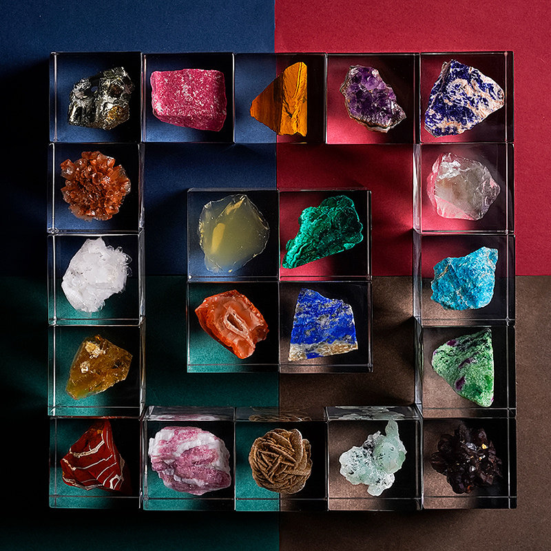 Natural ore buried specimen resin drop glue mineral collection of handmade cube crafts gifts