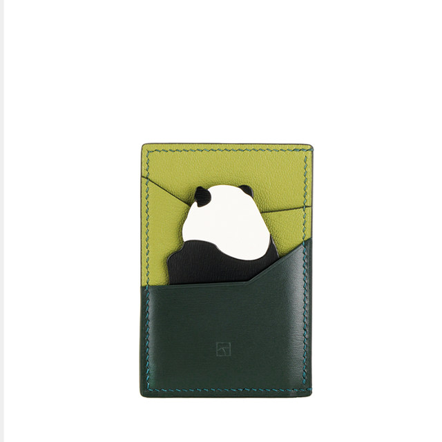 Mo Lanxi Panda Card Holder Card Bag Handmade Genuine Leather National Style Original Design NOIRATELIER Driver's License Bag