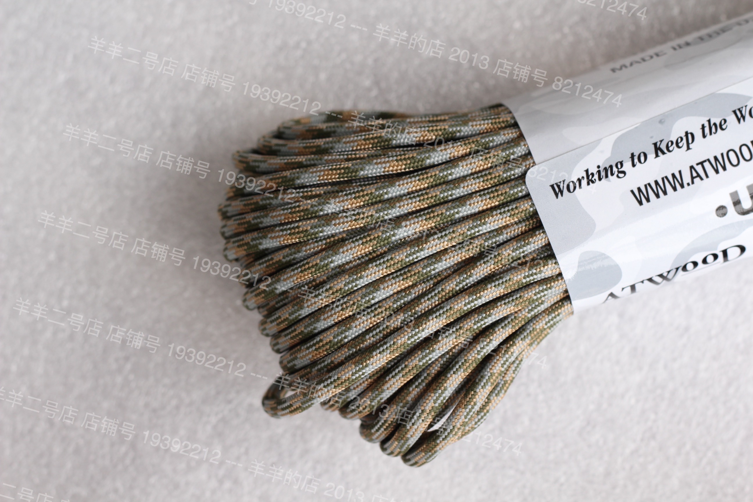 American ATWOOOD umbrella rope ARM camouflated series ACU camouflashed 7 core 550Paracord braided bracelet 4mm