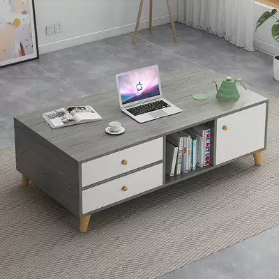 Coffee table simple Nordic modern small apartment table home living room tea table TV cabinet combination solid wood leg table