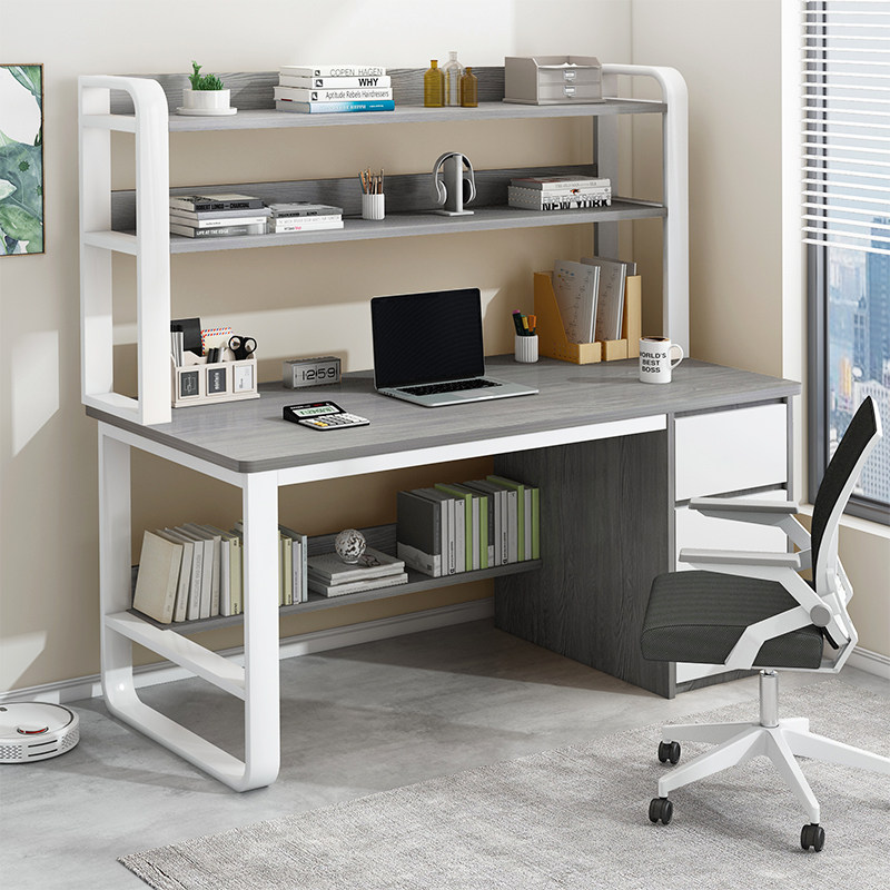 Home Simple Computer Desk Bedroom Economy Type Desk Bookshelf Integrated Table Brief Modern Small Study Table 