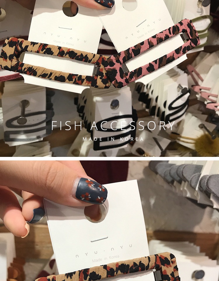 Hàn Quốc Dongdaemun phụ kiện tóc ins nóng hình chữ nhật rỗng da báo kẹp tóc kẹp tóc kẹp tóc kẹp tóc - Phụ kiện tóc kẹp càng cua 3 răng