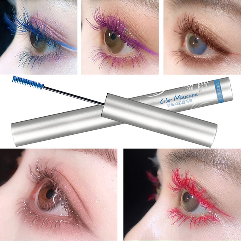 Mary Canon Color mascara ciliary slim roll up and waterproof without fainting extremely fine brush head lengthened encrypted blue brown