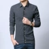 Áo len cardigan nam dài tay áo len Áo khoác đẹp trai Fat Man Extra Large Áo len nam hàng đầu - Cardigan áo cổ lọ nam Cardigan