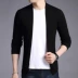 Áo len cardigan nam dài tay áo len Áo khoác đẹp trai Fat Man Extra Large Áo len nam hàng đầu - Cardigan áo cổ lọ nam Cardigan