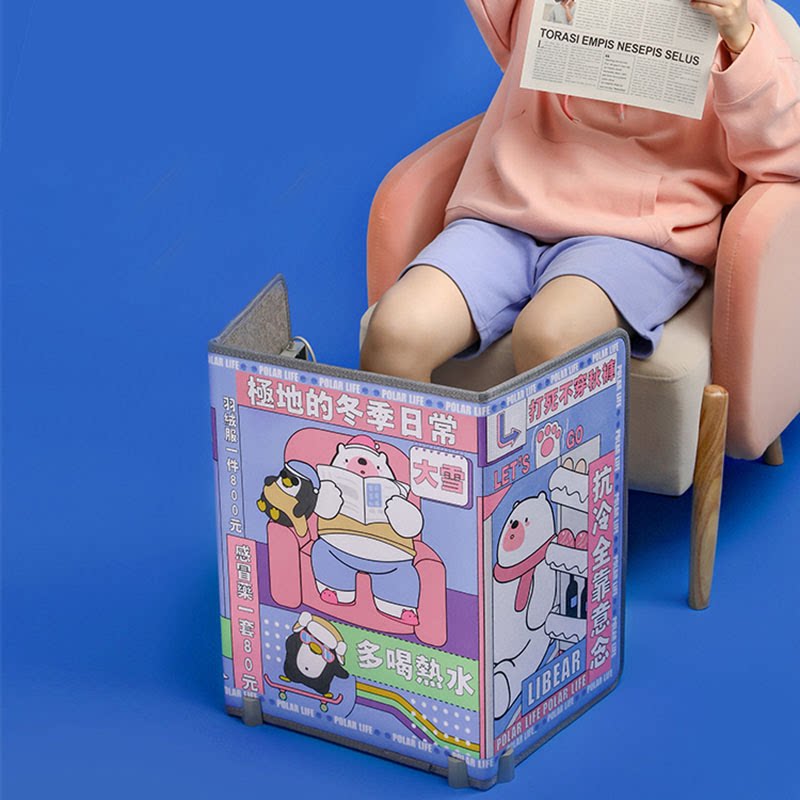 Teenage Girl Hearts Dynamic Martians Polar Polar Warmers Office Table Under heating foot Bag Multi-functional warm legs electric hot feet