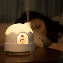Snow House Snowman Night Light Humidifier Usb Cute Cute Cute Desktop Small Air Mini Home Smart Gift