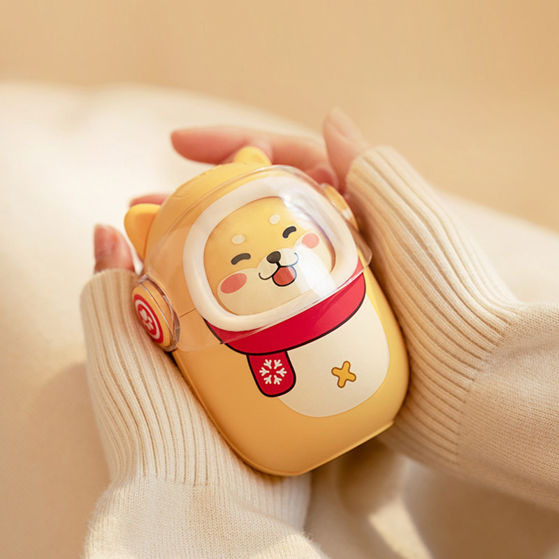 Moving Space Cabin Warm Hands Treasure Cartoon Intelligent Digital Display Action Power Students Warm Baby USB Change Face Warming Treasure